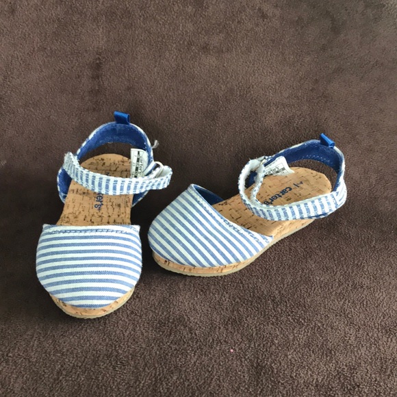 Carter's Other - Baby Girl’s Carter’s Blue & White Wedge Shoes